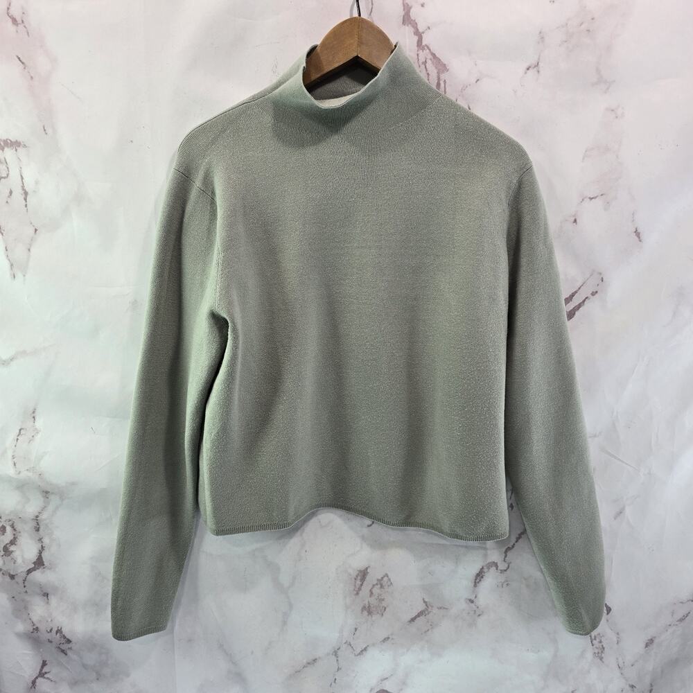 & Other Stories Sweater Womens Small Sage Knit Mock Turtle Boxy Oversized